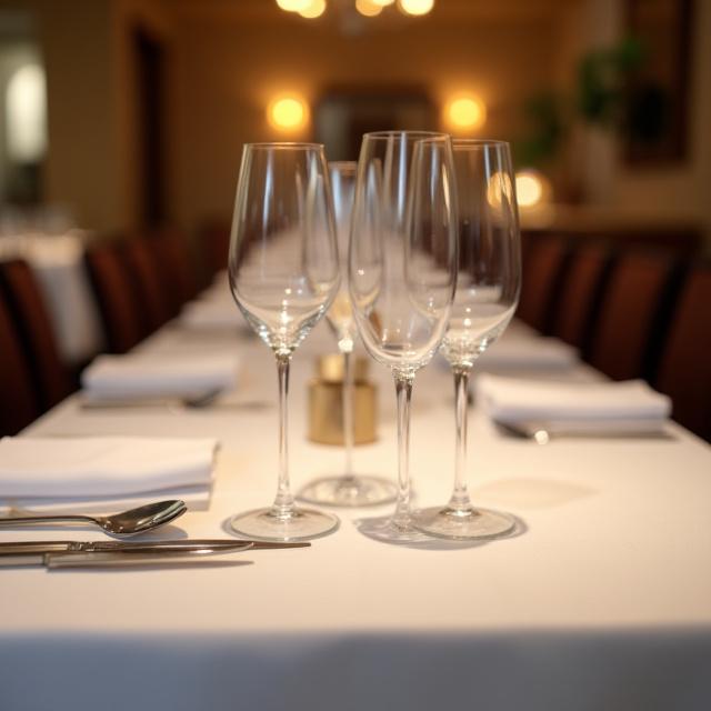 Elegant restaurant dining setup